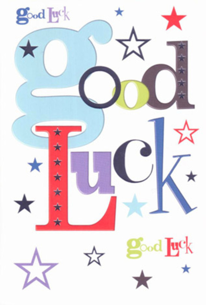 This luck-themed card overflows with the lively energy of central Soho, each feature echoing the area's spirit with its engaging variety of fonts and shimmering stars. A generous powder-blue stroke begins the greeting, its rounded shape both inviting and assertive, flanked by text in sultry blacks, cherry reds, and earthy greens. The design bursts with gleaming stars-navy and gold, aqua and violet-twinkling across a clean white field as if dancing above Carnaby Street on a festive evening. The generous spacing between the letters and ornaments allows the colours to sing out, delivering a bright, uplifting feeling reminiscent of a Soho celebration, where every friend and florist cheers for new beginnings. The card's crisp texture and pleasing weight make it much more than a casual note-its tactile delight evokes the freshness of a Soho Florist arrangement delivered to a nearby gallery or music venue. As a keepsake for a friend starting a new chapter-perhaps embarking on a new project in a creative Soho workspace-this card becomes its own kind of lucky charm, imbued with the warmth, support, and spontaneous joy that the heart of Soho offers.